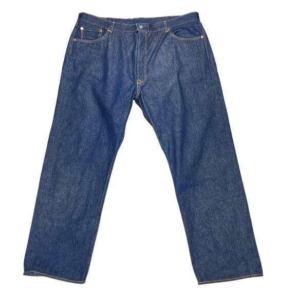 Levi's 501 Jeans Men 44 x 32 Blue Wash Classic Straight Leg Vintage Casual Denim - Picture 1 of 13